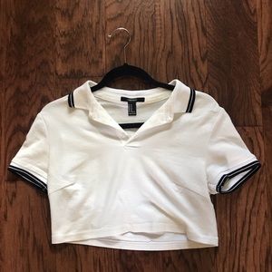 F21 White crop top